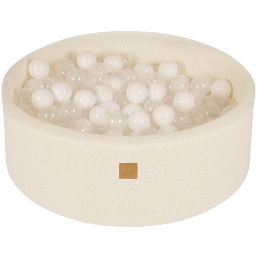 MeowBaby ® Okrogel bazen s kroglicami 90x30cm za otroke, bela pracka, 200 kroglic: Bela/prozorna, (20734371) Cene