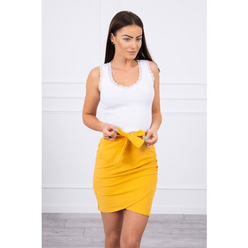 Kesi Wrap skirt tied at the waist with mustard Slike