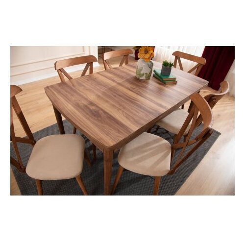 Hanah home Set Trpezarijski sto i 4 stolice Cenova Brown Slike
