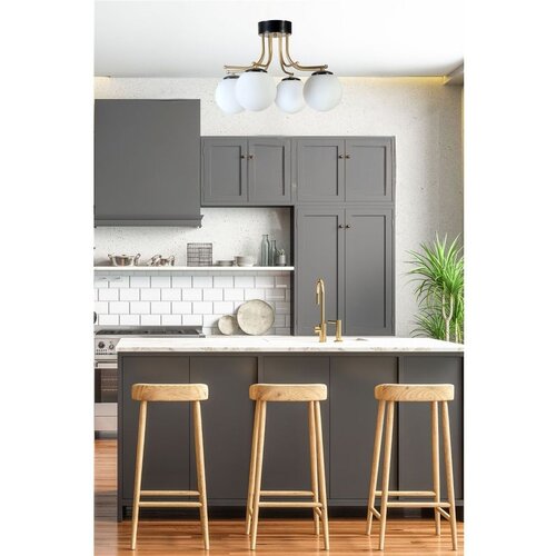 Opviq roma 4 Lü siyah beyaz Camlı avize blackwhite chandelier Cene