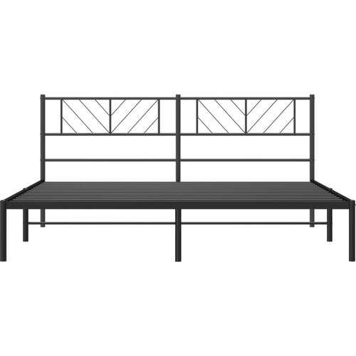  Metalni okvir za krevet s uzglavljem crni 200x200 cm Slike