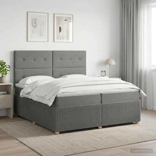  Boxspring krevet s madracem Tamnosiva 200 x 200 cm Tkanina Cijene