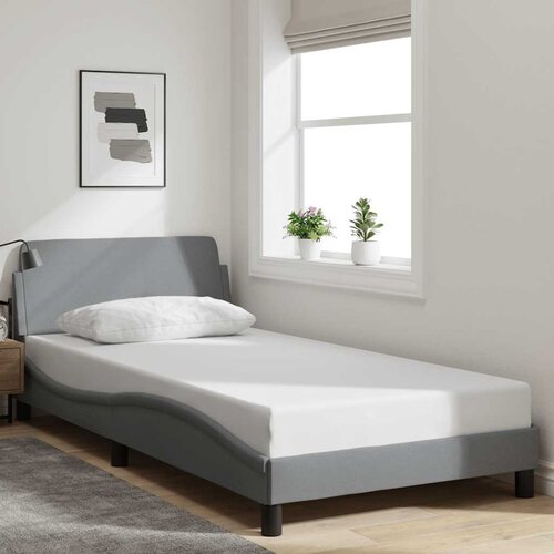  Okvir za krevet Dover svjetlosivi 100x190 cm od tkanine Slike