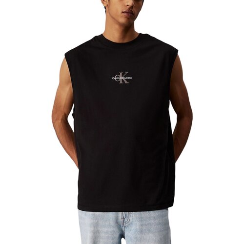 Calvin Klein Jeans MONOLOGO SLEEVELESS TEE J30J327493 Crna Slike