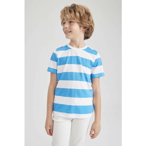 Defacto Boy Regular Fit Crew Neck Striped Patterned Short Sleeve T-Shirt Slike