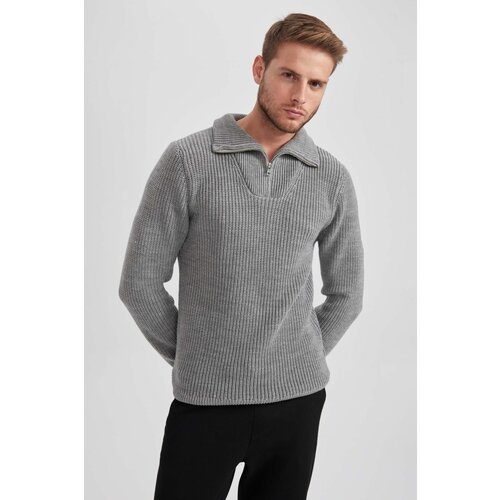 Defacto Standard Fit Stand Collar Thessaloniki Fabric Sweater Slike