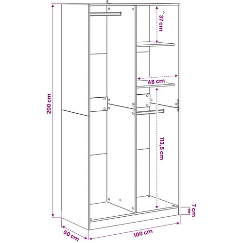  Crni hrast 100 x 50 x 200 cm Konstruirano drvo Slike