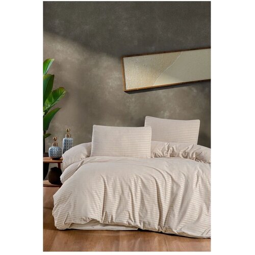 Mila Home Krem posteljina za bračni krevet/za produženi krevet s uključenom plahtom/4-dijelna 200x220 cm &amp;ndash; Slike