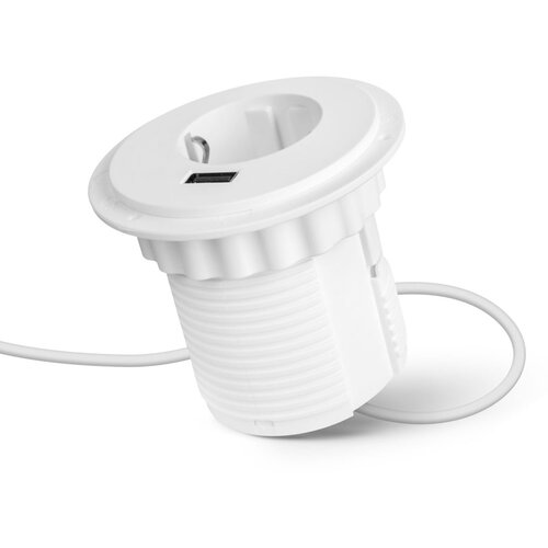 Delight skrita vgradna šuko vtičnica z usb vhodom bela Cene