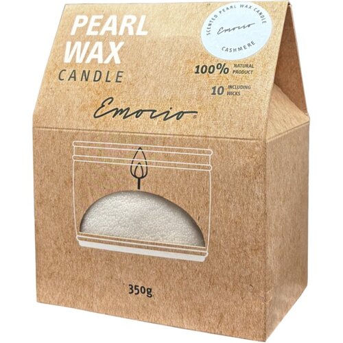 Emocio Pearl wax Cashmere White mirisna svijeća 350 g Slike