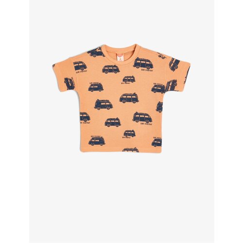 Koton T-Shirt Short Sleeve Car Printed Crew Neck Cotton Slike