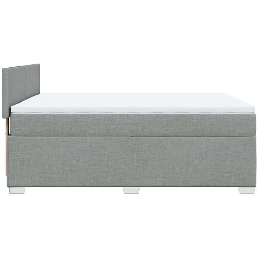  Krevet s oprugama i madracem svjetlosivi 140x190 cm od tkanine Slike