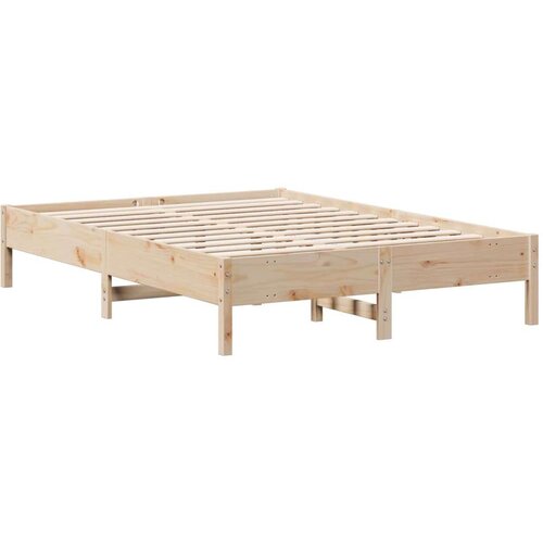 VidaXL Krevet s regalom za knjige bez madraca 135x190 cm od borovine Slike