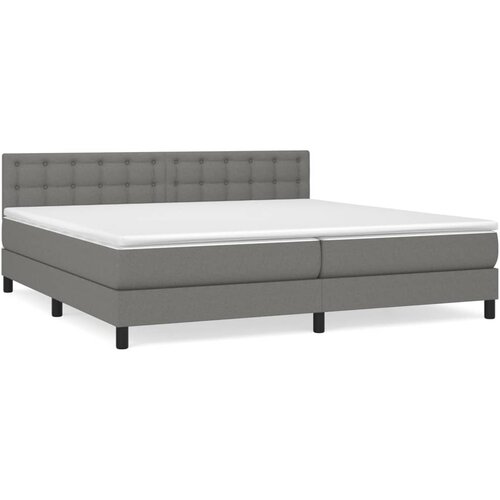 Maison Chic Box spring postelja - Vzmetna postelja z vzmetnico temno siva 200x200 cm blago SL6625, (21903425) Slike