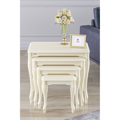 Hanah home set od 4 umetnutih stočića Roma Avangart, krem Cene