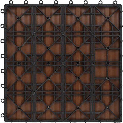 Pločice za decking 3D Dizajn 11 pcs Svijetlosmeđa 30 x 30 cm Slike
