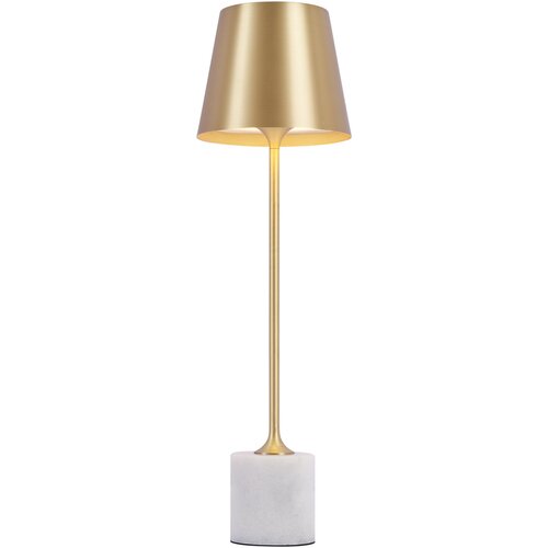 QAZQA Moderna namizna svetilka zlata 37 cm vklj. LED zatemnilna IP54 polnilna - Topi Slike