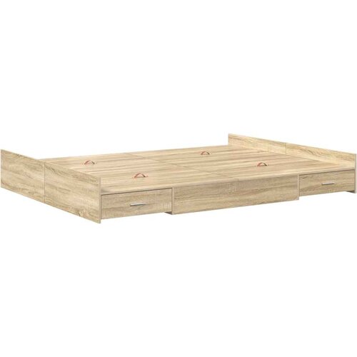  Krevet s ladicama Sonoma hrast 135 x 190 cm Konstruirano drvo Slike