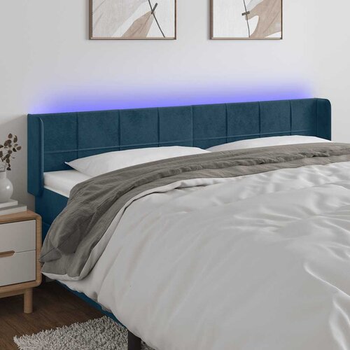  LED uzglavlje tamnoplavo 203x16x78/88 cm baršunasto Cene