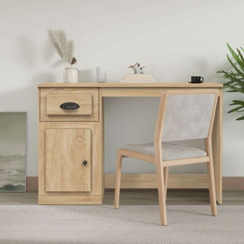 vidaXL Radni stol s ladicom boja hrasta 115x50x75 cm konstruirano drvo Cene
