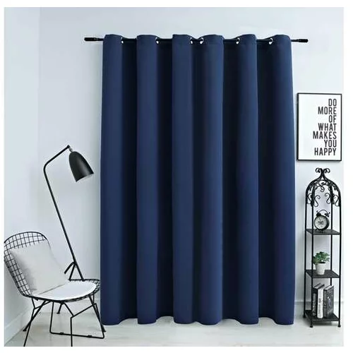  Zatemnitvena zavesa s kovinskimi obročki modra 290x245 cm