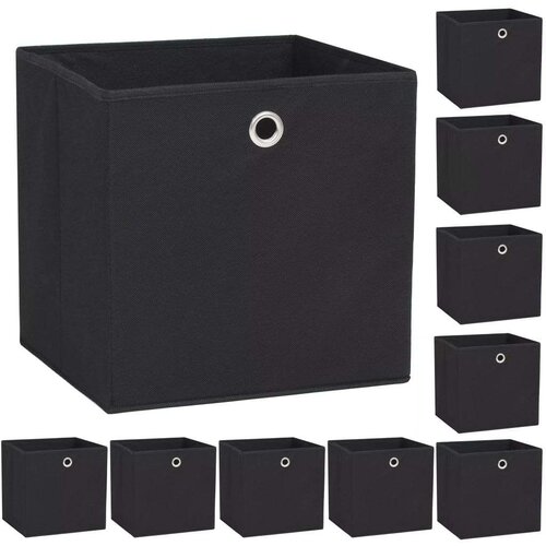 vidaXL Kutije za pohranu od netkane tkanine 10 kom 32x32x32 cm crne Cijene
