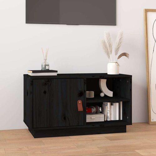 TV ormarić crni 70 x 34 x 40 cm od masivne borovine Cijene
