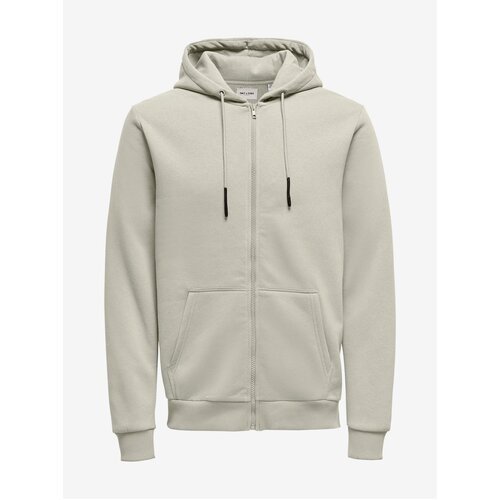 Only Beige Mens Zipper Hoodie &amp;amp; SONS Ceres - Men Slike