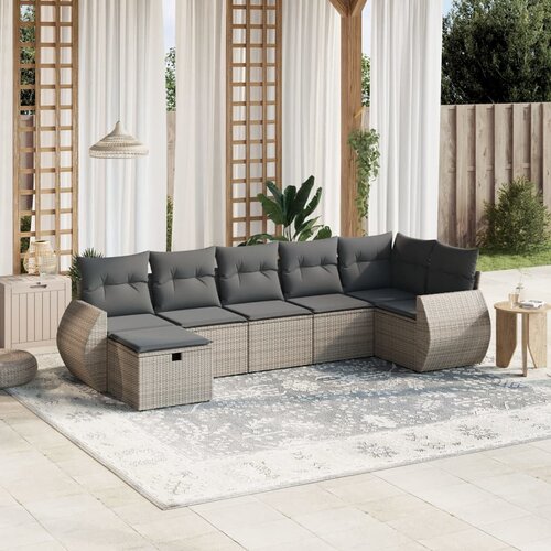 vidaXL 7-dijelni set vrtnih sofa sivi od poliratana Cijene