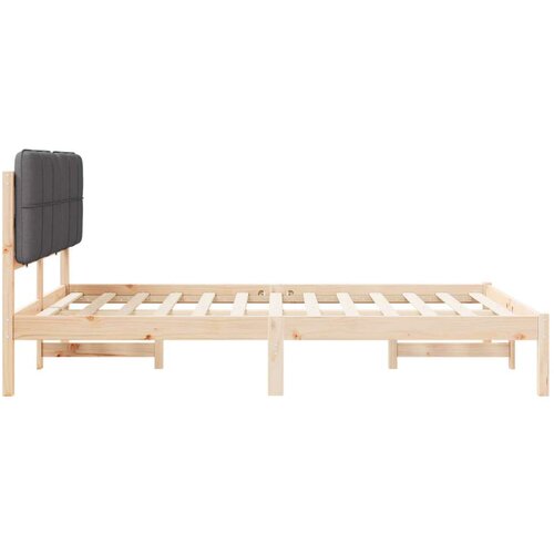  Krevetni okvir s tapiciranim uzglavljem Tamno siva 135 x 190 cm Slike