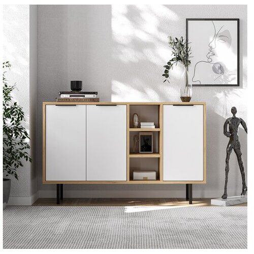 Hanah home konzola Beč, 120x75x29.6 cm, Bijeli hrast Cene
