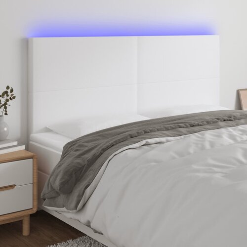  LED uzglavlje bijelo 180x5x118/128 cm od umjetne kože Cene