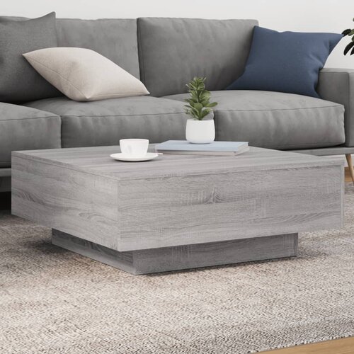 VidaXL Klubska mizica siva sonoma 80x80x31 cm inženirski les Slike