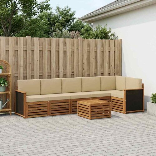  Set vanjskih sofa 6 kom. Prirodna Bijela Cene