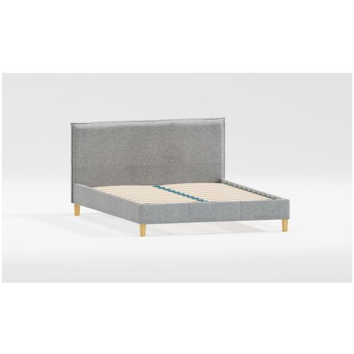 Ropez Siva oblazinjena postelja z letvenim dnom 90x200 cm Tina &amp;ndash; Slike