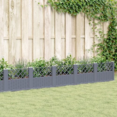 vidaXL Vrtna sadilica s klinovima siva 363 5x43 5x43 5 cm PP Cijene