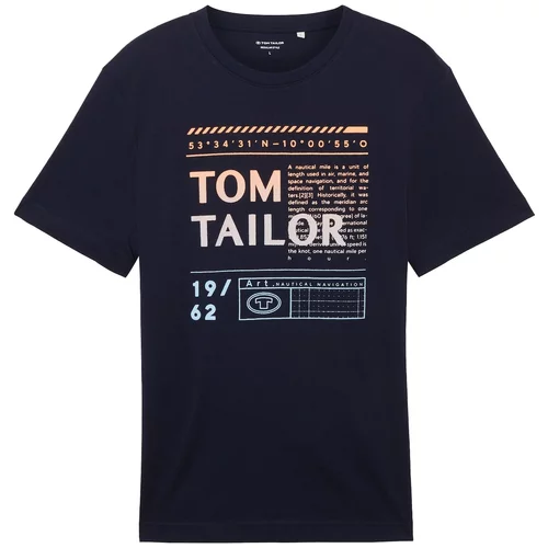 Tom Tailor Majica morsko plava / pastelno plava / marelica / rosé