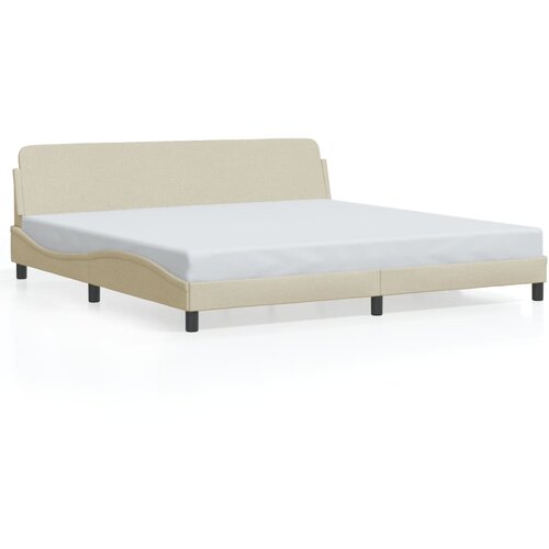 Maison Chic Posteljni Okvir - Dvoposteljna postelja brez vzmetnice krem 200x200 cm blago, (22081503) Cene