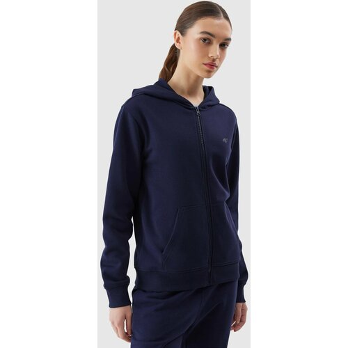 4f Women's Sweatshirt Zipped Up Hoodie - Navy Blue Slike