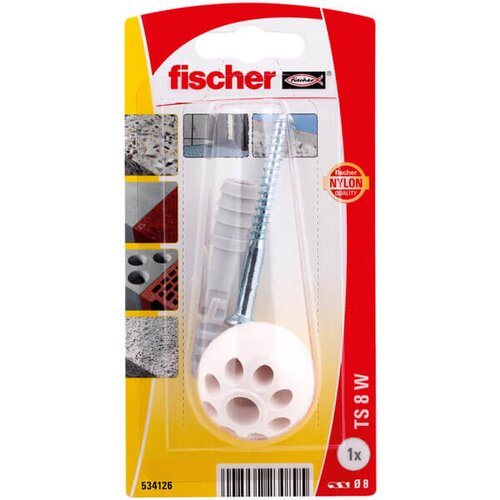 Fischer odbojnik za vrata ts 8W k nv beli 534126 Slike