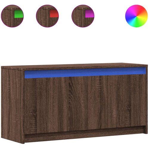 Maison Chic TV omarica - TV stojalo - Televizijska omarica LED rjavi hrast 100x34x50 cm inženirski les, (21701350) Cene