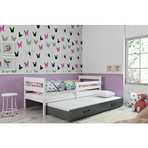 BMS Group Otroška postelja Eryk z dodatnim ležiščem - 90x200 cm - bela/grafit