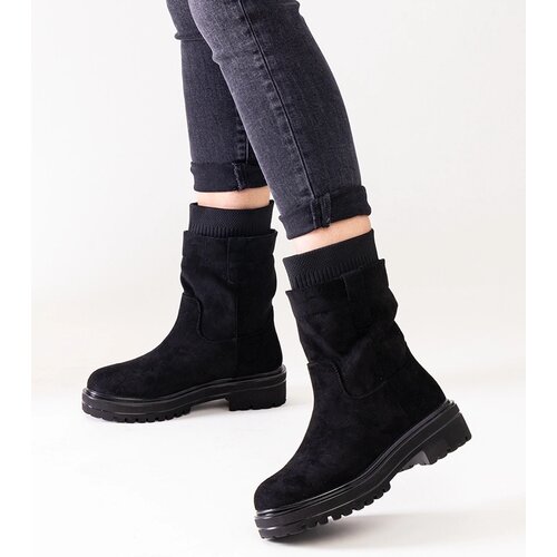 Gemre Ralia Black Slip-On Sock Boots Cene