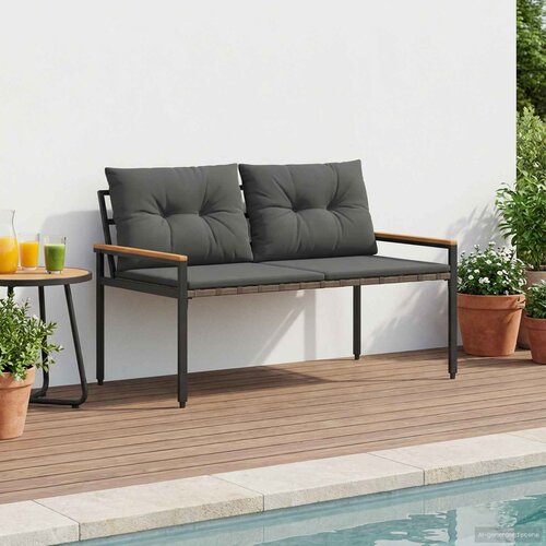 Vanjska klupa 2 -Seater 116 x 67,5 x 72 cm poliratan Tamnosiva Cijene