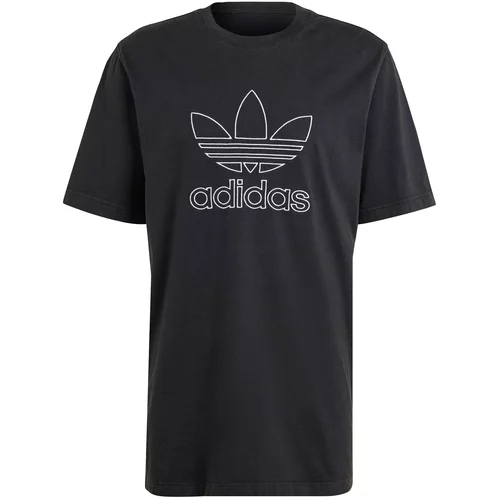 Adidas Majica 'Adicolor Outline Trefoil' črna / bela