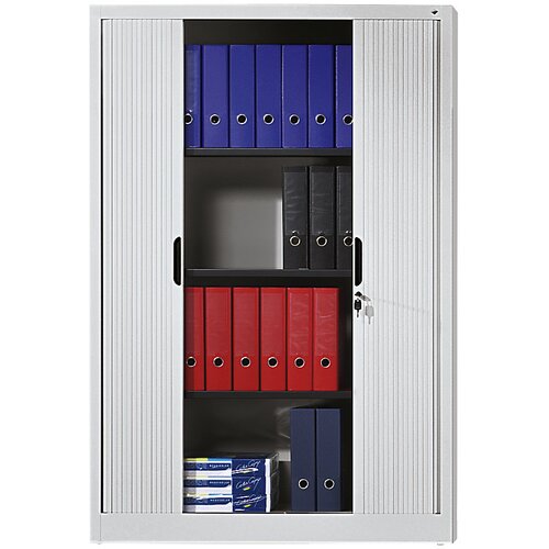C+P Omara z rolojem, vodoravne žaluzije, VxŠxG 1980 x 1000 x 420 mm, 4 police, 5 prostorov za mape, svetlo siva Cene