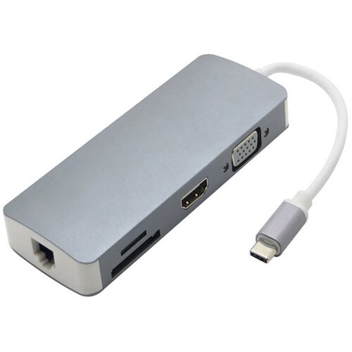 Olimp Sport Adapter-konvertor TIP C na HDMI+VGA+2xUSB 3.0+SD/Micro SD+TIP C+RJ 45 Cene