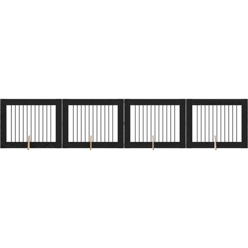  Vrata za pse s postoljem 4 pcs Crni hrast 100 x 80 cm Slike