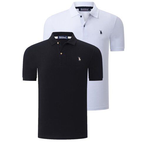 Dewberry DUO SET T8561 MEN&amp;#039;S TSHIRT-WHITE-BLACK Slike