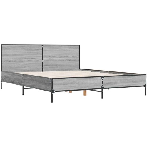  Okvir kreveta boja hrasta 120x200 cm konstruirano drvo i metal Slike